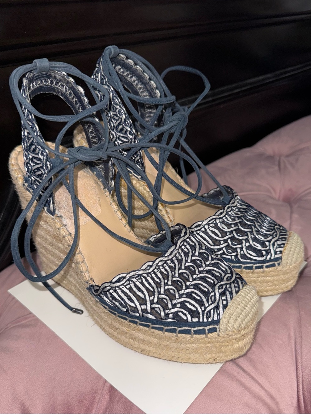 Gianni Bini Lace-Up Espadrille Wedges